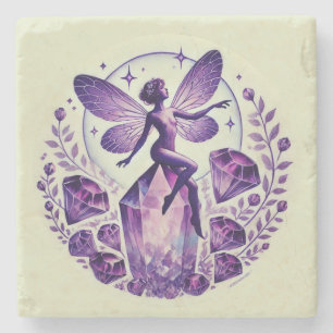 Lila Amethyst Fairy Fairies Steinuntersetzer