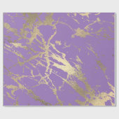 Lila Amethyst Foxier Gold Marmor Shiny Glam Geschenkpapier (Flach)