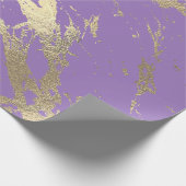 Lila Amethyst Foxier Gold Marmor Shiny Glam Geschenkpapier (Ecke)