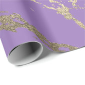 Lila Amethyst Foxier Gold Marmor Shiny Glam Geschenkpapier (Rolleneckpunkt)