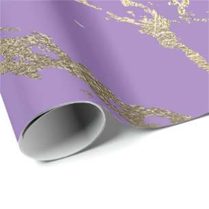 Lila Amethyst Foxier Gold Marmor Shiny Glam Geschenkpapier