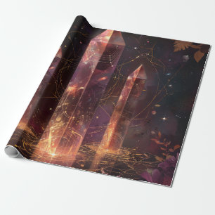Lila Amethyst-Galaxie Fantasy-Muster Geschenkpapier