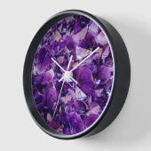 Lila Amethyst Geode Crystal Gemstone Wall Clock Uhr (Winkel)