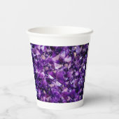 Lila Amethyst-Geode-Kristalle-Edelsteinplatten-Cup Pappbecher (Rückseite)