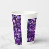 Lila Amethyst-Geode-Kristalle-Edelsteinplatten-Cup Pappbecher (Links)
