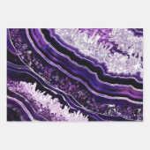 Lila Amethyst Geode und Silberne digitale Kunst Geschenkpapier Set (Vorderseite 3)
