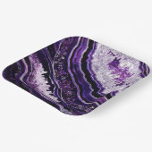 Lila Amethyst Geode und Silberne digitale Kunst Pappteller (Gewinkelt)