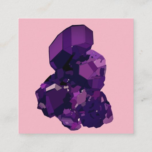 Lila Amethyst Geschäfts-Karten Quadratische Visitenkarte (Rückseite)