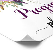 Lila Amethyst Glitzernde Hochzeitsprogramme Schild (Ecke)
