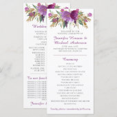 Lila Amethyst Gold Glitter Hochzeitsprogramm Programm (Vorne/Hinten)
