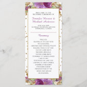 Lila Amethyst Gold Glitzer Frame Wedding Programm (Vorderseite)