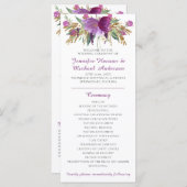 Lila Amethyst-Gold-Glitzer-Hochzeitsprogramm Programm (Vorne/Hinten)