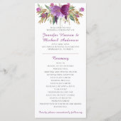 Lila Amethyst-Gold-Glitzer-Hochzeitsprogramm Programm (Vorderseite)