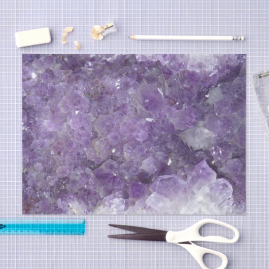 Lila Amethyst heilender Kristalledelstein Geode Seidenpapier (Handwerk)