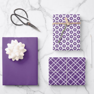 Lila Amethyst in fester Farbe Geschenkpapier Set