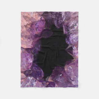 Lila Amethyst-Kristallcluster Fleece Blanket