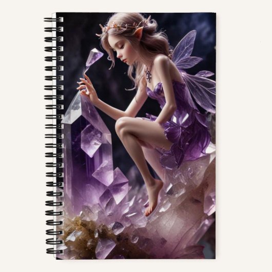 Lila Amethyst-Kristalle Magische Fairy Notizblock (Vorderseite)