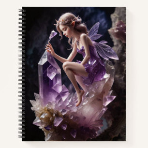Lila Amethyst-Kristalle Magische Fairy Notizblock