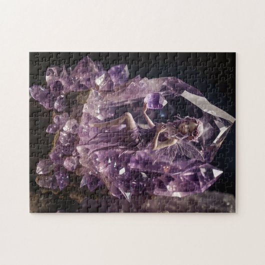 Lila Amethyst-Kristalle Magische Fairy Puzzle (Horizontal)