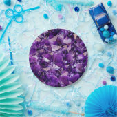 Lila Amethyst Kristallgeode Edelsteine-Papierplatt Pappteller (Party)