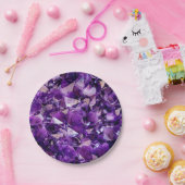 Lila Amethyst Kristallgeode Edelsteine-Papierplatt Pappteller (Party)