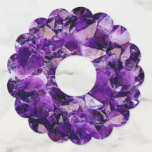 Lila Amethyst Kristallgeode Edelsteine Weinglas Ta