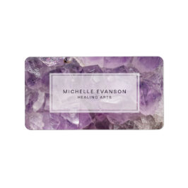 Lila Amethyst Kristallheilkunst Adressaufkleber
