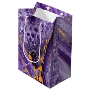 Lila Amethyst-Muster Mittlere Geschenktüte