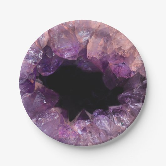 Lila Amethyst Pappteller (Vorderseite)
