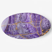 Lila Amethyst Pappteller (Schrägansicht)
