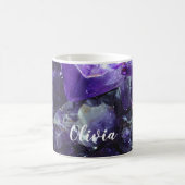 Lila amethyst personalisierter Name Kaffeetasse (Mittel)