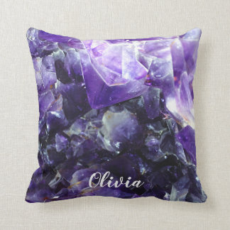 Lila amethyst personalisierter Name Kissen