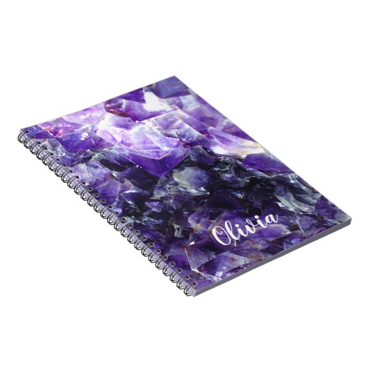 Lila amethyst personalisierter Name Notizblock (Rechte Seite)