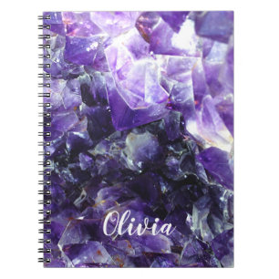 Lila amethyst personalisierter Name Notizblock