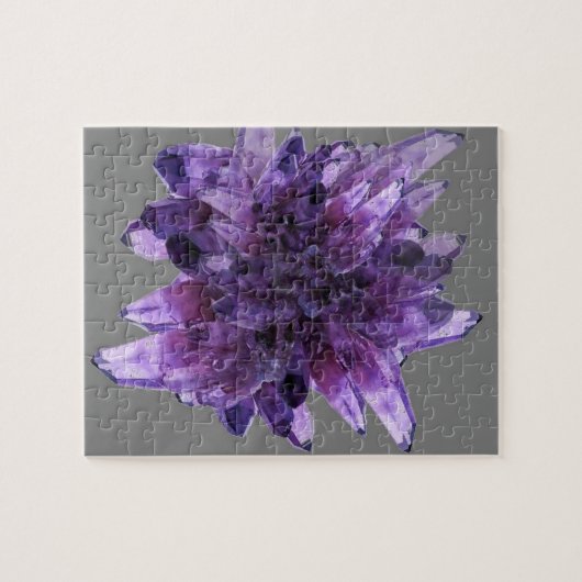 LILA AMETHYST QUARTZ CRYSTALS MINERAL PUZZLE (Horizontal)