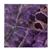 Lila Amethyst Quarz Crystal Print Keramik Tile Fliese (Vorderseite)