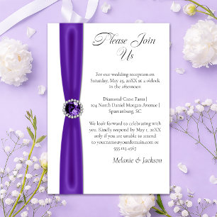 Lila Amethyst Satinband Juwel Empfang nur Einladung