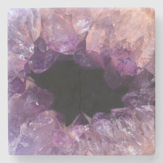 Lila Amethyst Steinuntersetzer (Vorderseite)