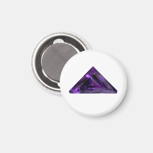 Lila Amethyst Triangle Gemstone Magnet (Vorderseite/Rückseite)