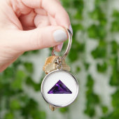 Lila Amethyst Triangle Gemstone Schlüsselanhänger (Hand)