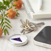 Lila Amethyst Triangle Gemstone Schlüsselanhänger (Seite)