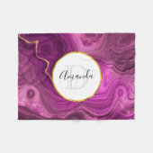 Lila Amethyst und Abstraktes Agate Monogramm Fleecedecke (Vorderseite (Horizontal))