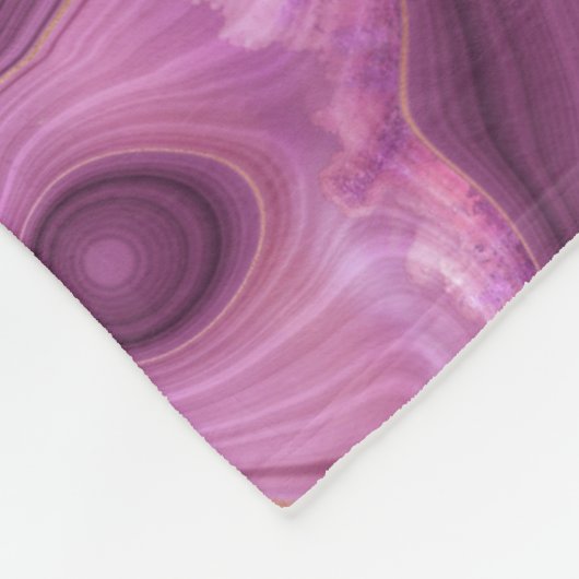 Lila Amethyst und Abstraktes Agate Monogramm Fleecedecke (Ecke)