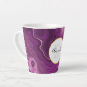 Lila Amethyst und Abstraktes Agate Monogramm Milchtasse (Linke Ecke)