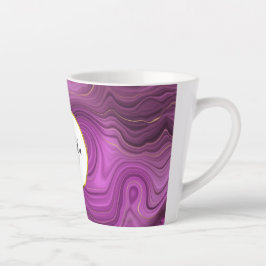 Lila Amethyst und Abstraktes Agate Monogramm Milchtasse