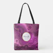 Lila Amethyst und Abstraktes Agate Monogramm Tasche (Rückseite)
