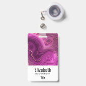 Lila Amethyst und Abstraktes Gold Ausweis (Vorderseite mit Ausziehbar)