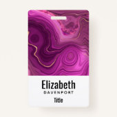 Lila Amethyst und Abstraktes Gold Ausweis (Vorderseite)