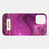 Lila Amethyst und Abstraktes Gold Case-Mate iPhone Hülle (Rückseite (Horizontal))