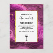 Lila Amethyst und Abstraktes Gold Einladungspostkarte (Vorderseite)